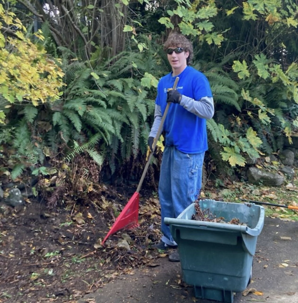 Raking leaves